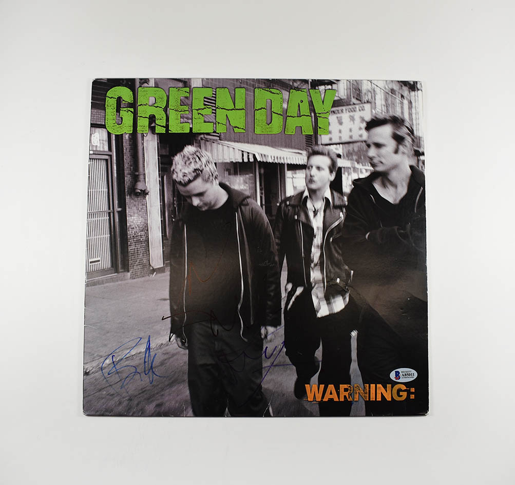 Green Day Warning Signed by all 3 Record Album LP Certified