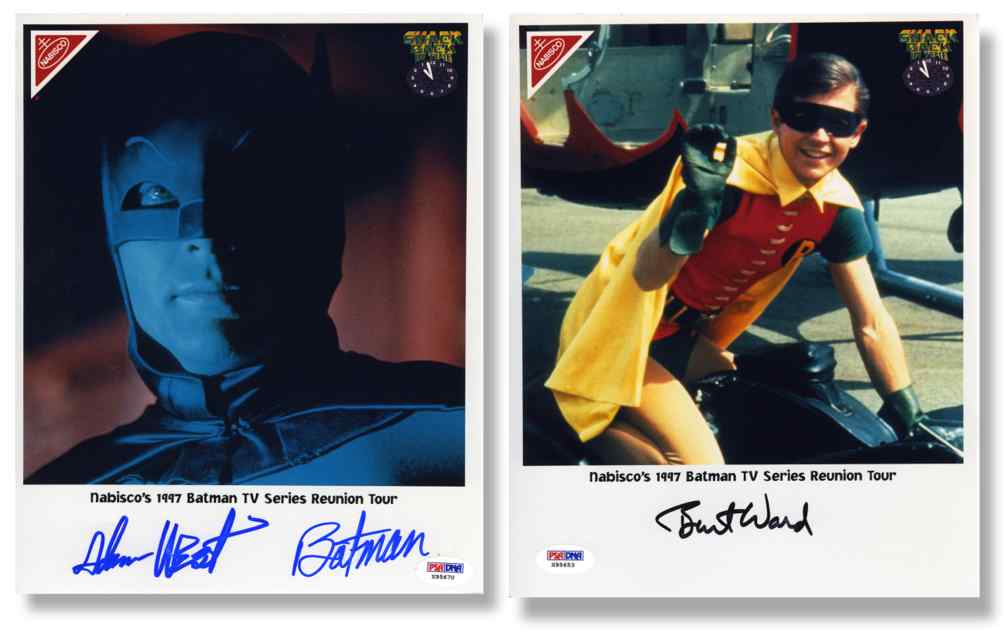 Batman Cast Adam West and Burt Ward Nabisco Signed 8x10 Photos ...